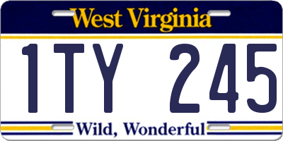 WV license plate 1TY245