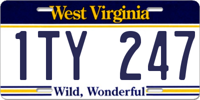 WV license plate 1TY247