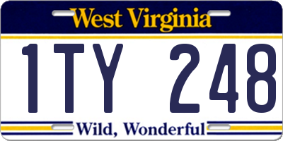 WV license plate 1TY248