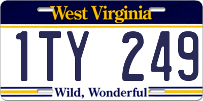 WV license plate 1TY249