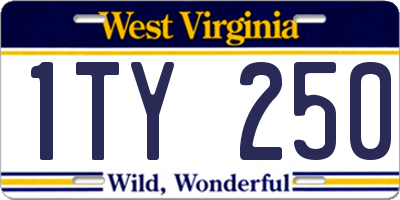 WV license plate 1TY250