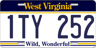 WV license plate 1TY252