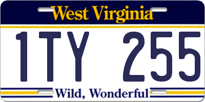 WV license plate 1TY255