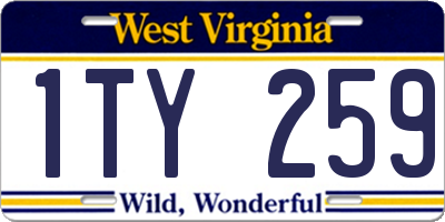 WV license plate 1TY259