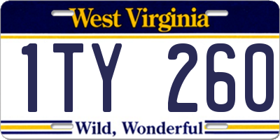 WV license plate 1TY260