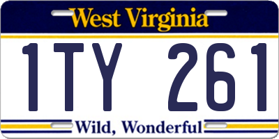 WV license plate 1TY261
