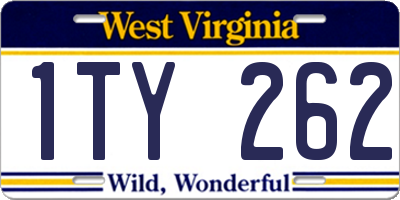 WV license plate 1TY262