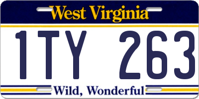 WV license plate 1TY263