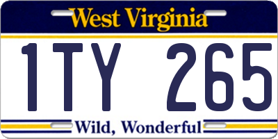 WV license plate 1TY265