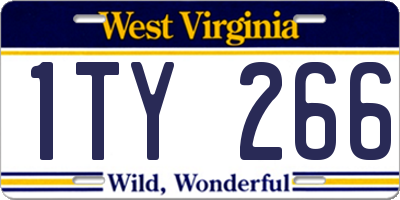 WV license plate 1TY266