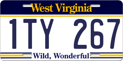 WV license plate 1TY267