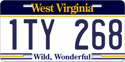 WV license plate 1TY268