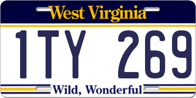 WV license plate 1TY269