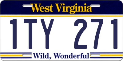 WV license plate 1TY271