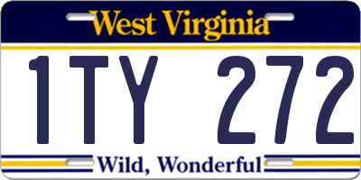 WV license plate 1TY272