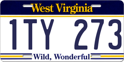 WV license plate 1TY273