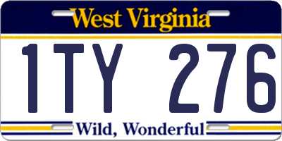 WV license plate 1TY276
