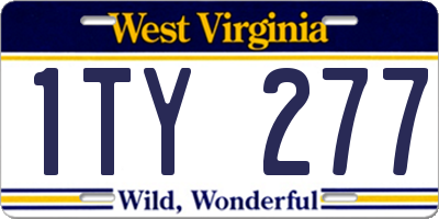 WV license plate 1TY277