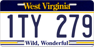 WV license plate 1TY279