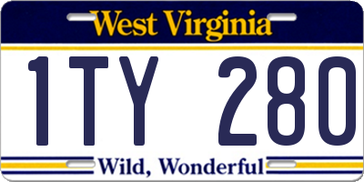 WV license plate 1TY280
