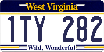 WV license plate 1TY282