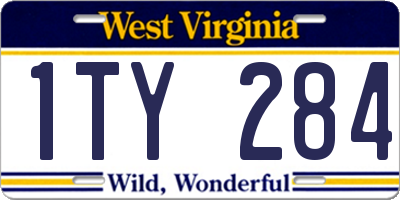 WV license plate 1TY284