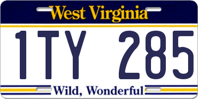 WV license plate 1TY285