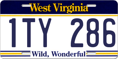 WV license plate 1TY286