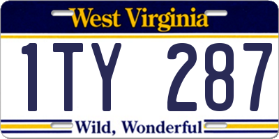 WV license plate 1TY287