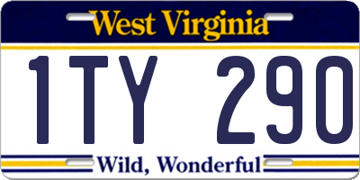 WV license plate 1TY290