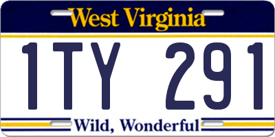 WV license plate 1TY291