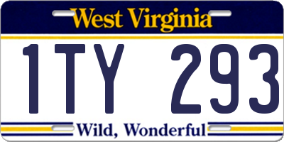 WV license plate 1TY293