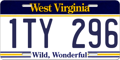 WV license plate 1TY296