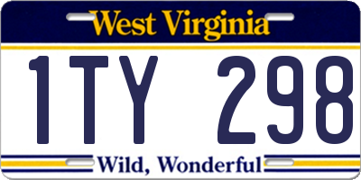 WV license plate 1TY298