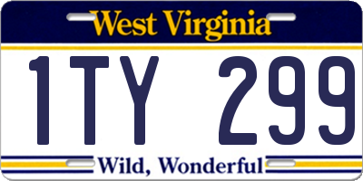 WV license plate 1TY299