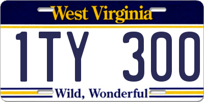 WV license plate 1TY300