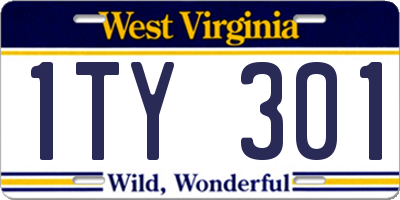 WV license plate 1TY301