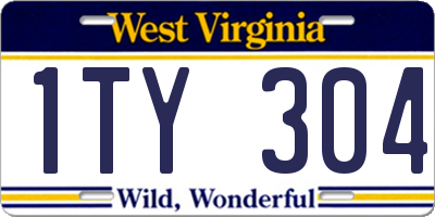 WV license plate 1TY304