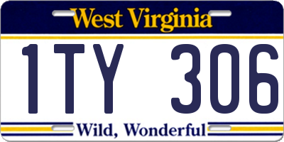 WV license plate 1TY306