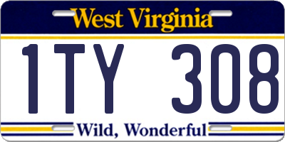WV license plate 1TY308