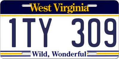 WV license plate 1TY309
