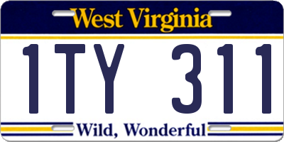 WV license plate 1TY311