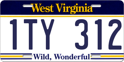 WV license plate 1TY312