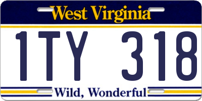 WV license plate 1TY318