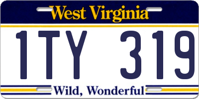 WV license plate 1TY319