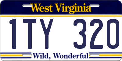 WV license plate 1TY320