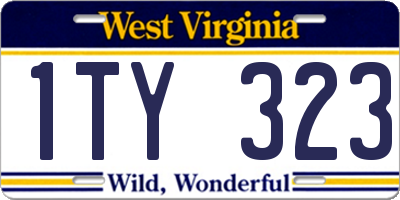 WV license plate 1TY323