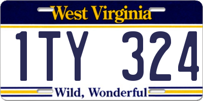 WV license plate 1TY324