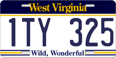 WV license plate 1TY325