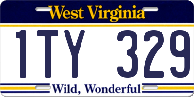 WV license plate 1TY329